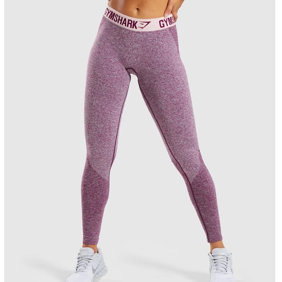 Gymshark Pants - Gymshark Flex Leggings - Dark Ruby Marl Size XS